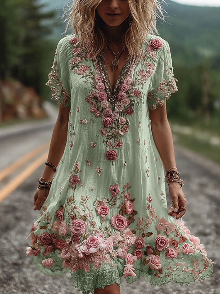 Flower | The Heirloom Embroidered V-Neck Sun Dress