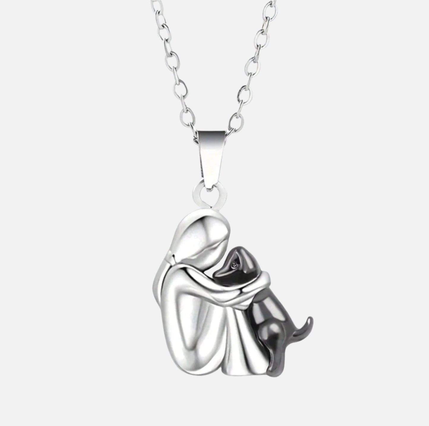 Dog Lover | The Pet Memorial Hugging Silhouette Gold Pendant