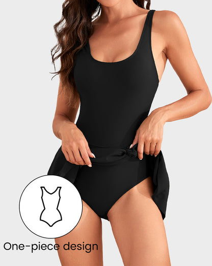 Romee | The Flounce-Skirt Side-Tie One-Piece Swimsuit