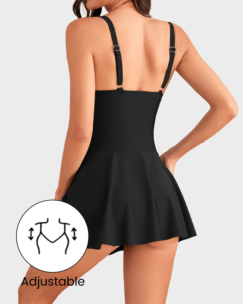 Romee | The Flounce-Skirt Side-Tie One-Piece Swimsuit