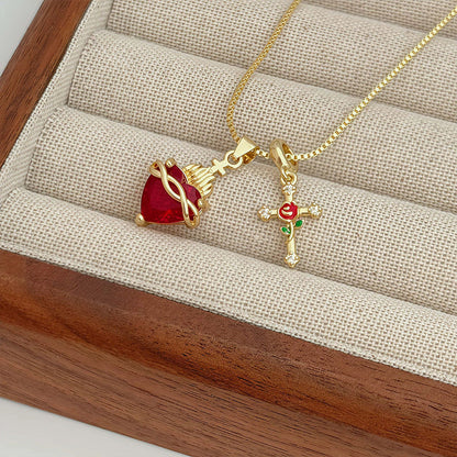 Merca | The Neo-Baroque Sacred Heart Enamel Pendant