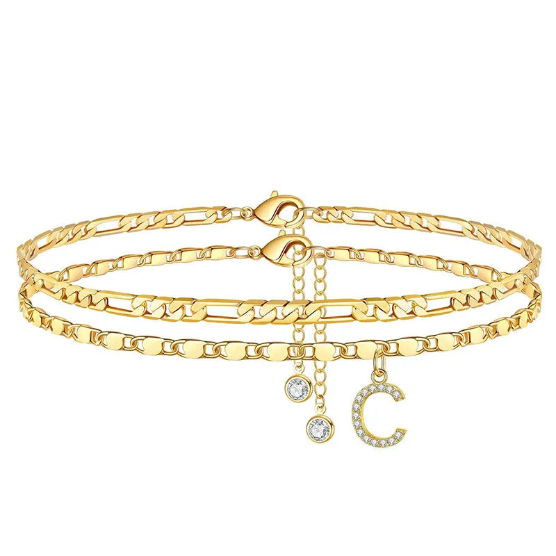 Gold | The Multi-Strand Shimmering Cubic Zirconia Anklet