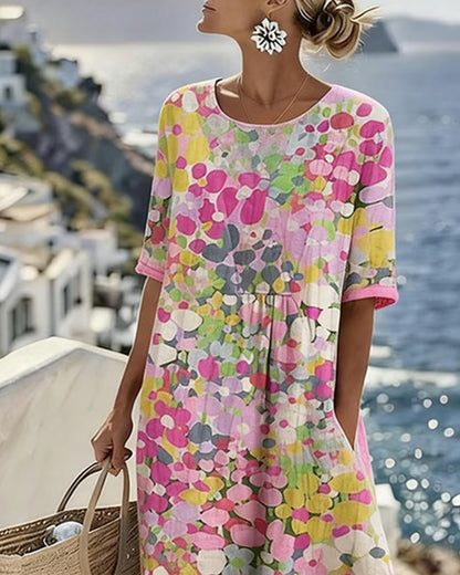Elena | The Romantic Breezy Floral A-Line Midi Dress