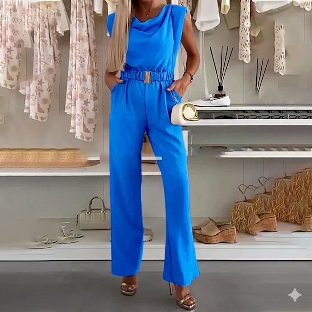 Aimy | The Fluid Cowl-Neck Craterside Wide-Leg Jumpsuit