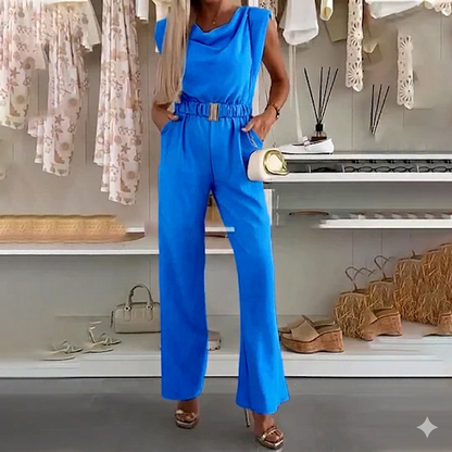 Aimy | The Fluid Cowl-Neck Craterside Wide-Leg Jumpsuit