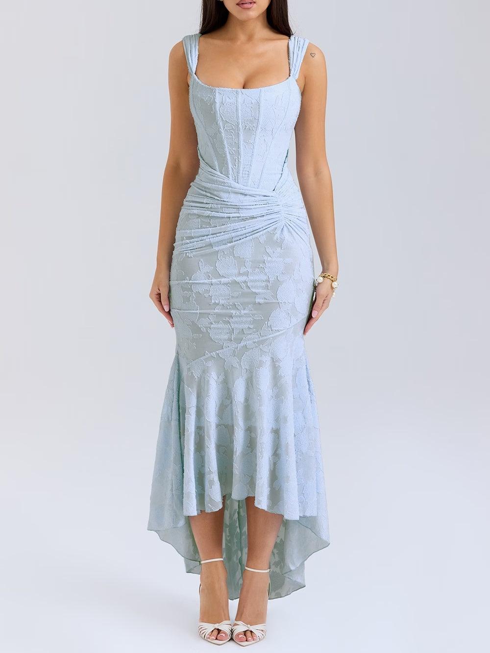 Cesca | The Vintage Corseted Floral Burn-Out Maxi Dress