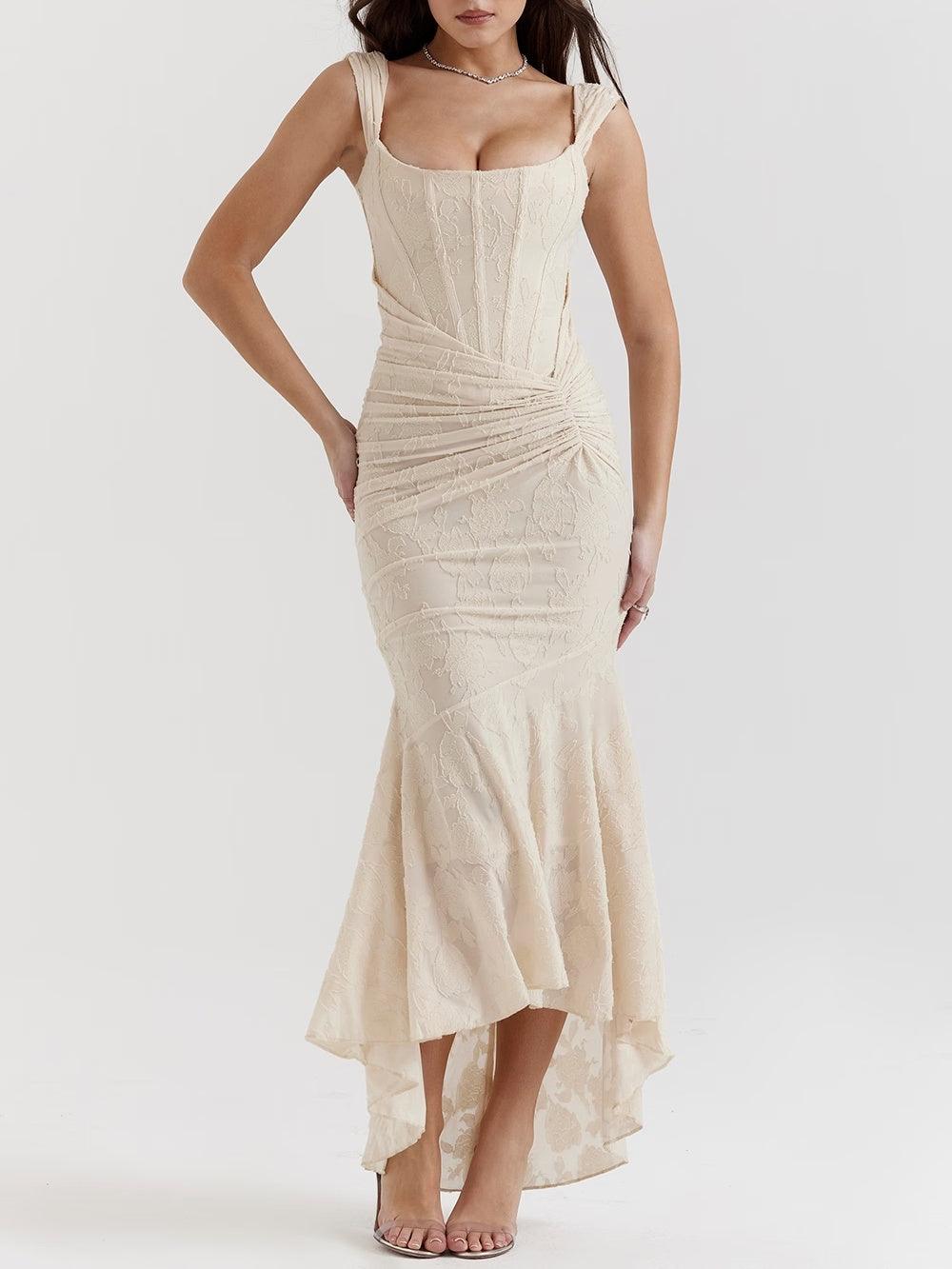 Cesca | The Vintage Corseted Floral Burn-Out Maxi Dress