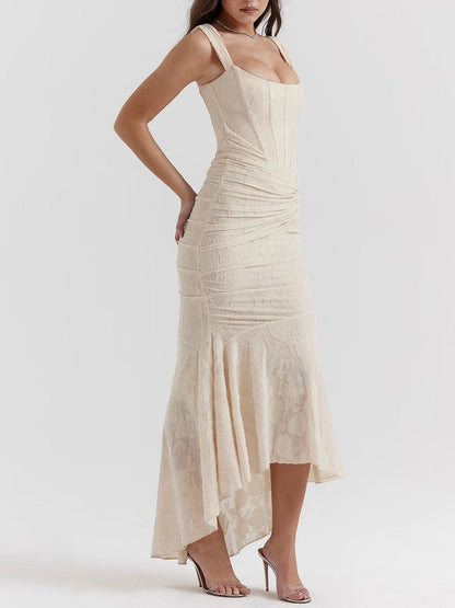 Cesca | The Vintage Corseted Floral Burn-Out Maxi Dress