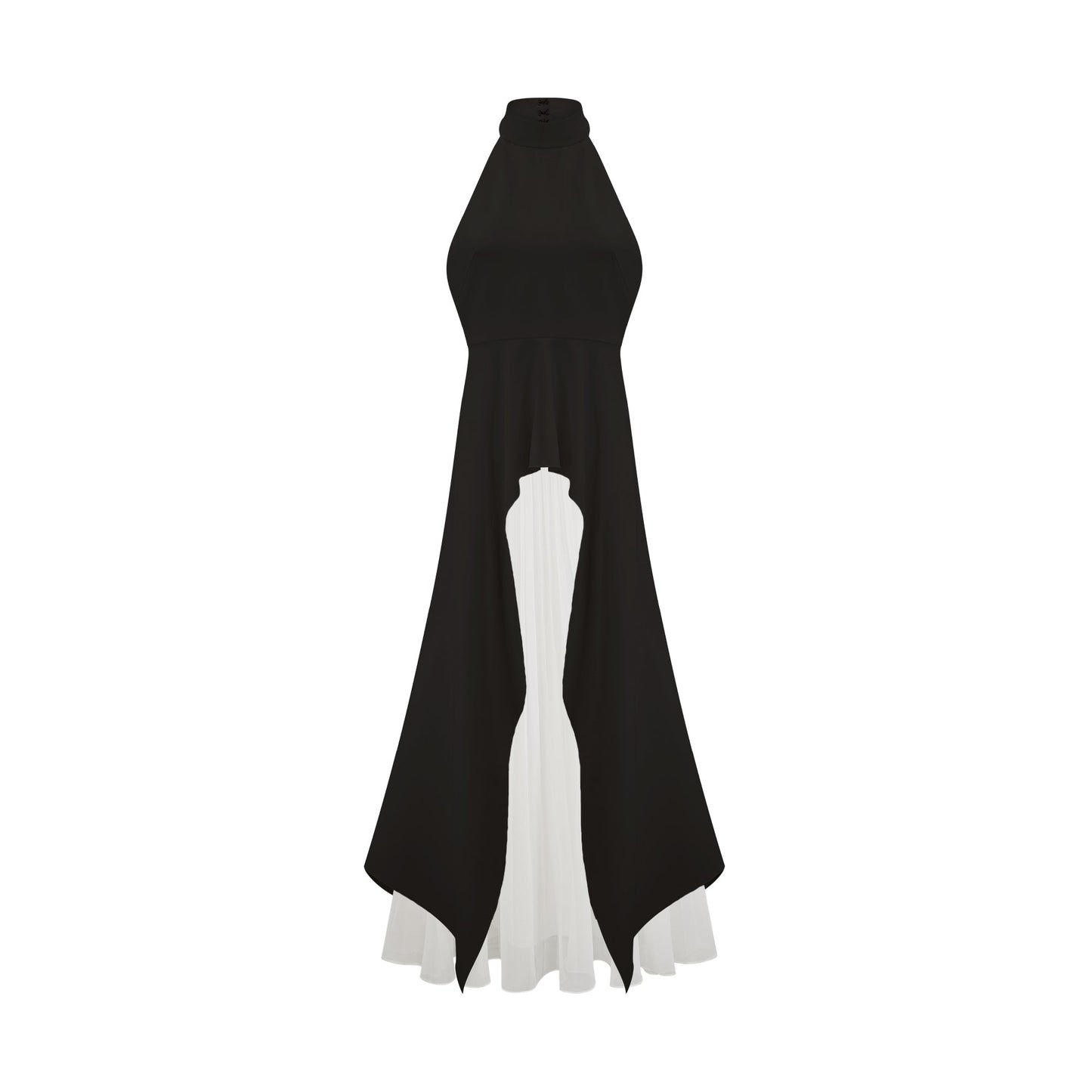 Ines | The Halterneck Layered Open-Back Maxi Dress