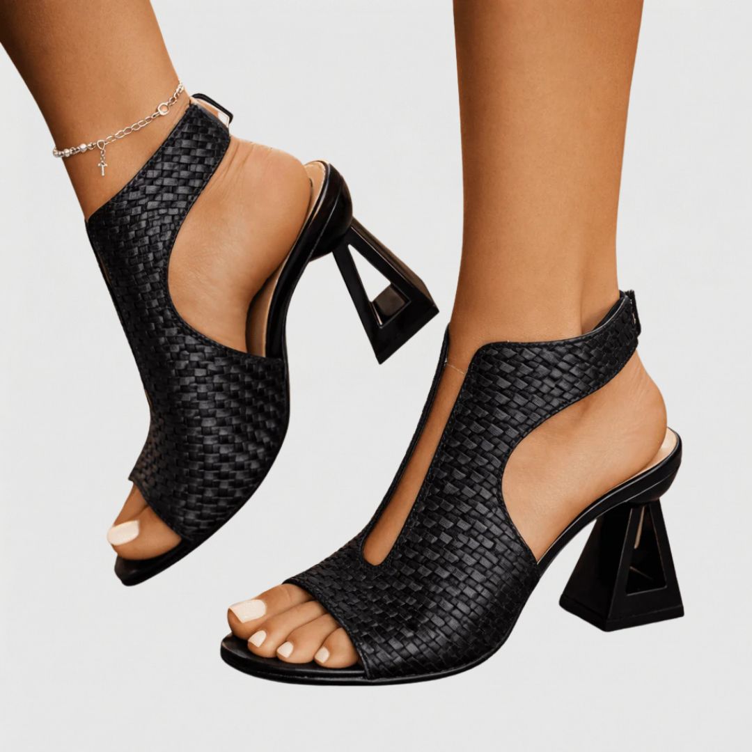 Zoe | The Prismatic Geo-Heel Braided Slide