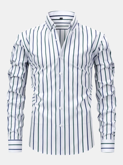 Jace | The Classic Long-Sleeve Clean-Fit Striped Shirt