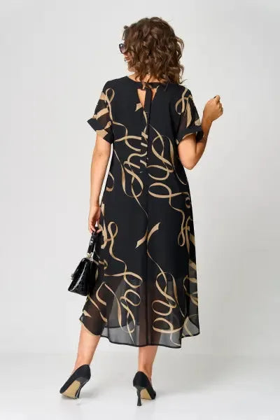 Sina | The Artistic Chiffon A-Line Midi Dress