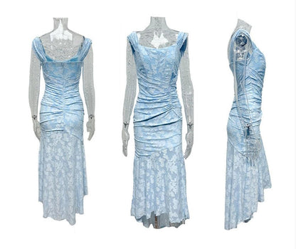 Cesca | The Vintage Corseted Floral Burn-Out Maxi Dress