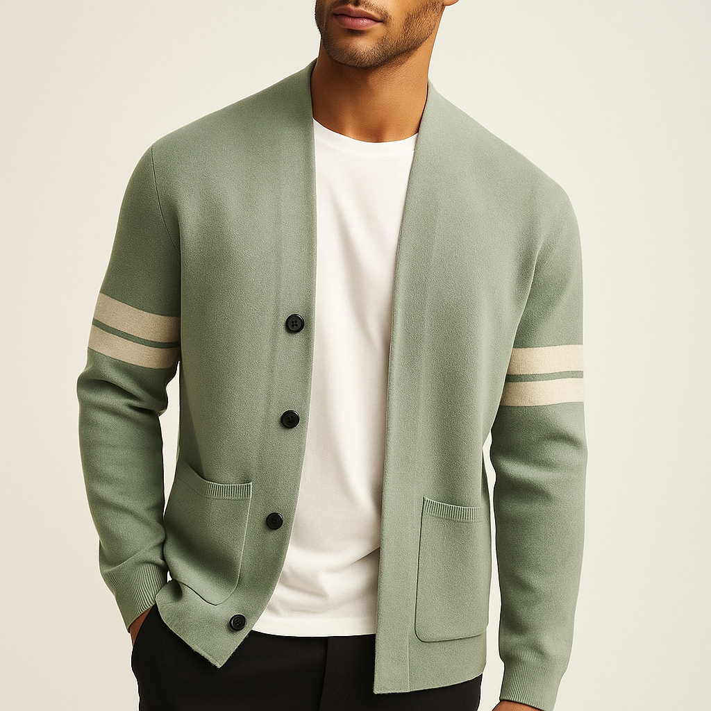 Julion | The Premium Merino Blend Varsity Knit Cardigan