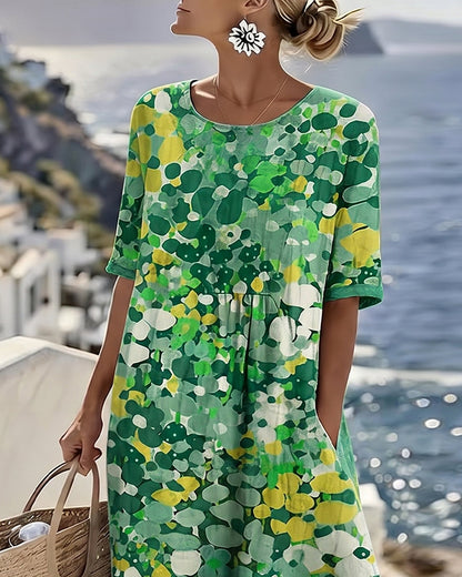 Elena | The Romantic Breezy Floral A-Line Midi Dress