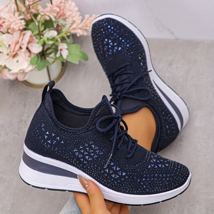Owen | The Podiatric Cushion-Wedge Rhinestone Sneaker
