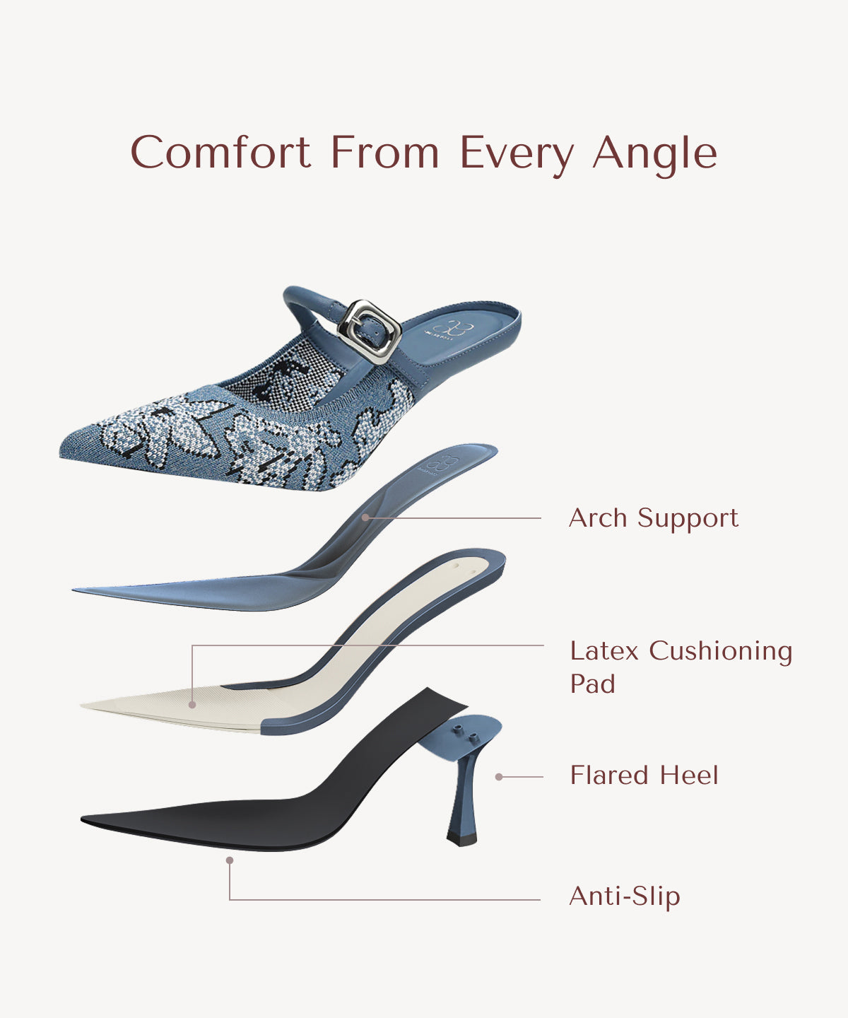Grace |  The Fly-Woven Lithe Stiletto Mule