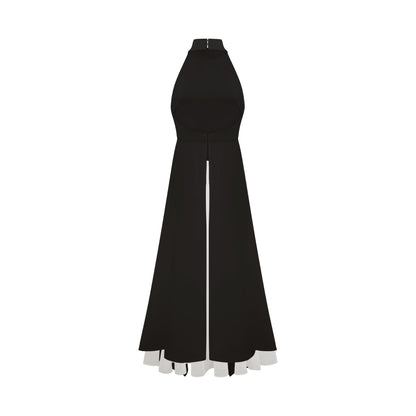 Ines | The Halterneck Layered Open-Back Maxi Dress