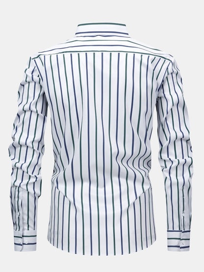 Jace | The Classic Long-Sleeve Clean-Fit Striped Shirt