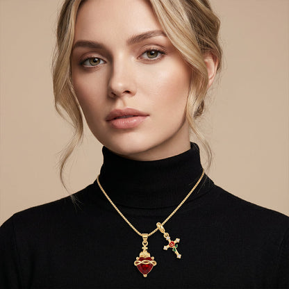 Merca | The Neo-Baroque Sacred Heart Enamel Pendant