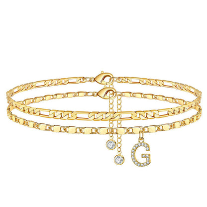 Gold | The Multi-Strand Shimmering Cubic Zirconia Anklet