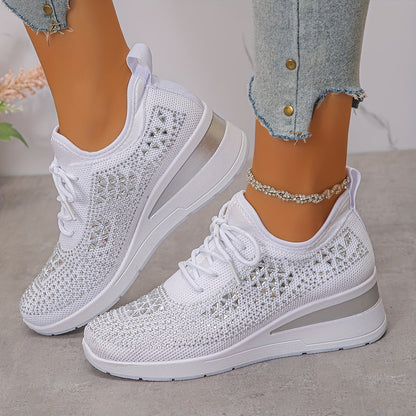 Owen | The Podiatric Cushion-Wedge Rhinestone Sneaker