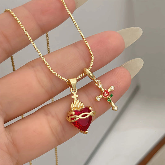 Merca | The Neo-Baroque Sacred Heart Enamel Pendant