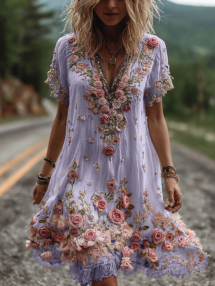 Flower | The Heirloom Embroidered V-Neck Sun Dress