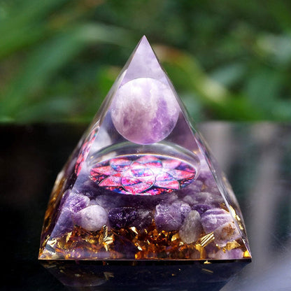 Olivenorma | The Amethyst Sphere Sacred Geometry Orgone Pyramid