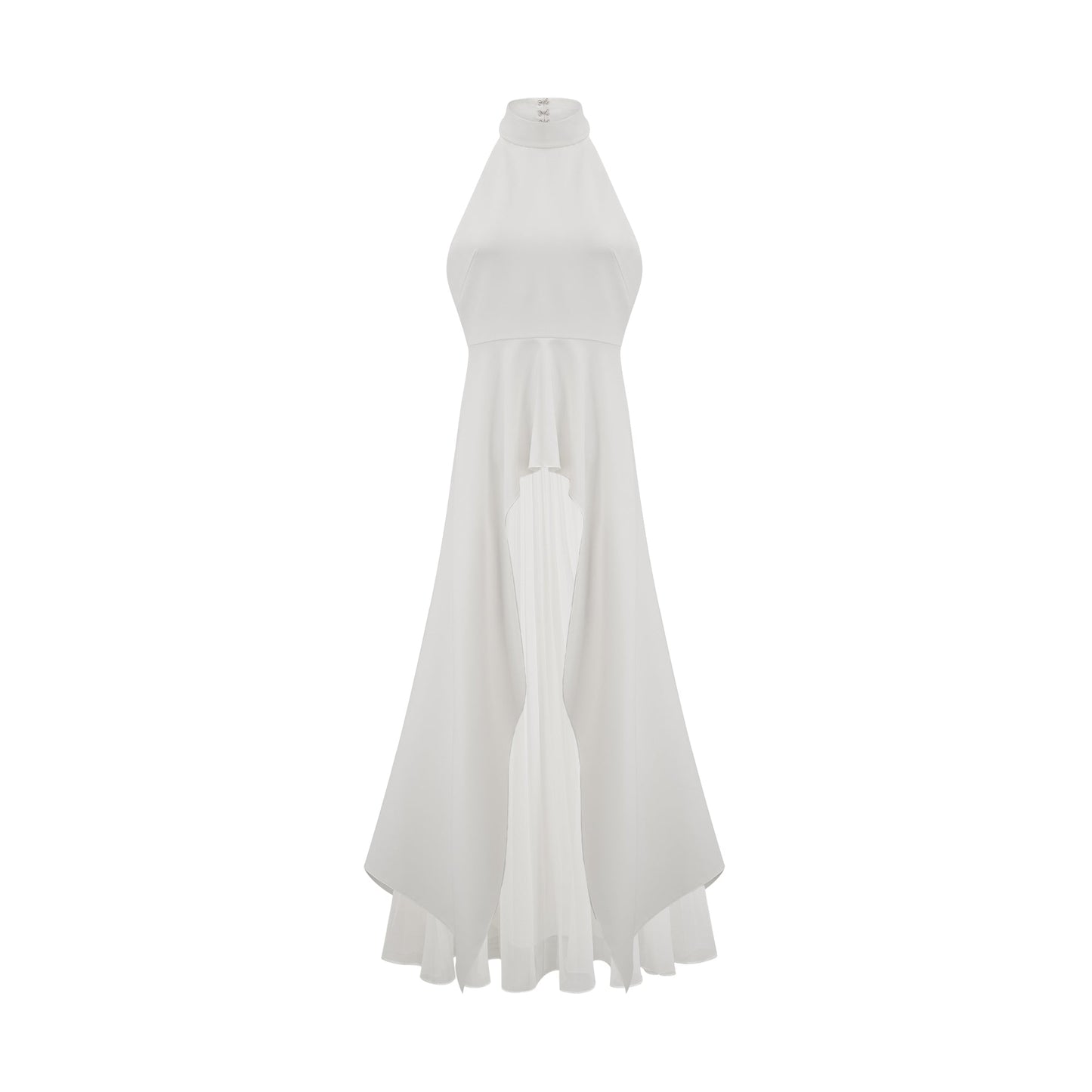 Ines | The Halterneck Layered Open-Back Maxi Dress