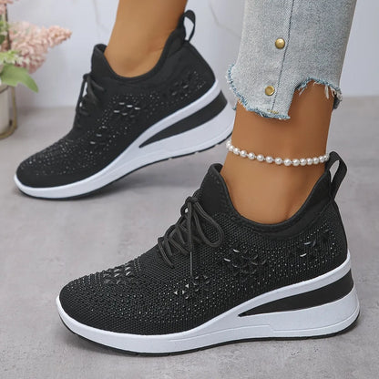 Owen | The Podiatric Cushion-Wedge Rhinestone Sneaker