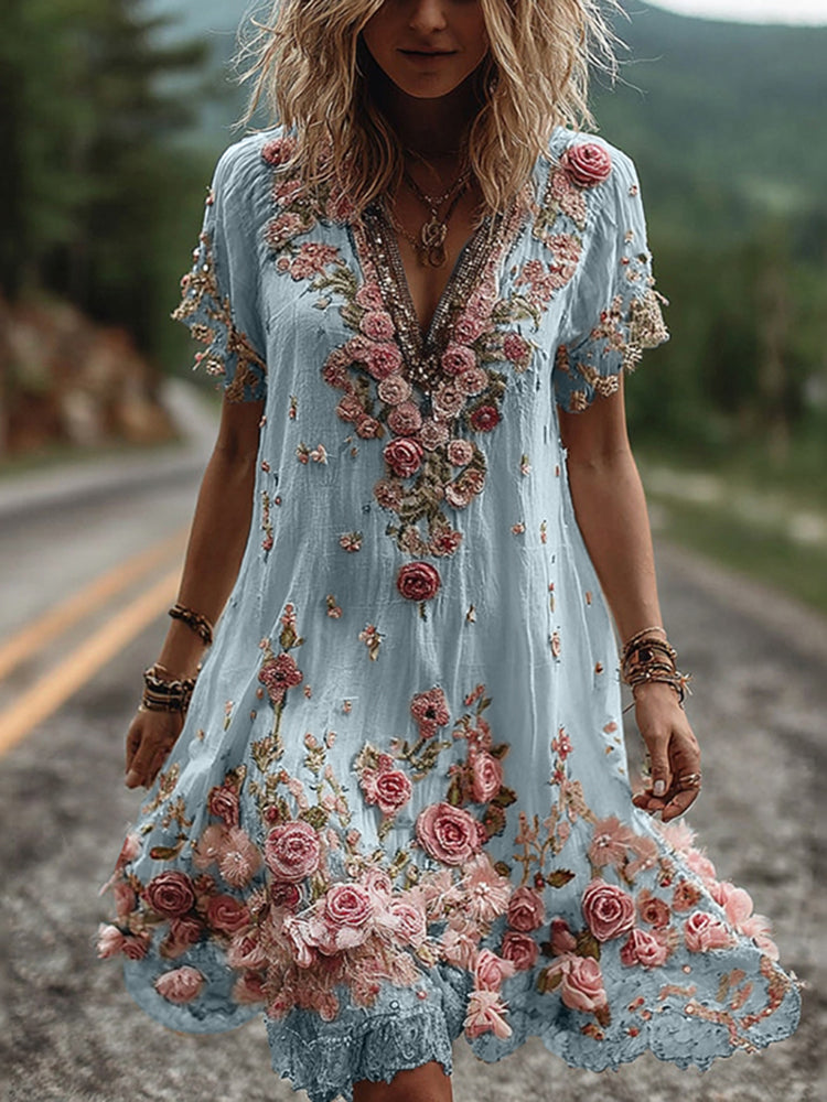 Flower | The Heirloom Embroidered V-Neck Sun Dress