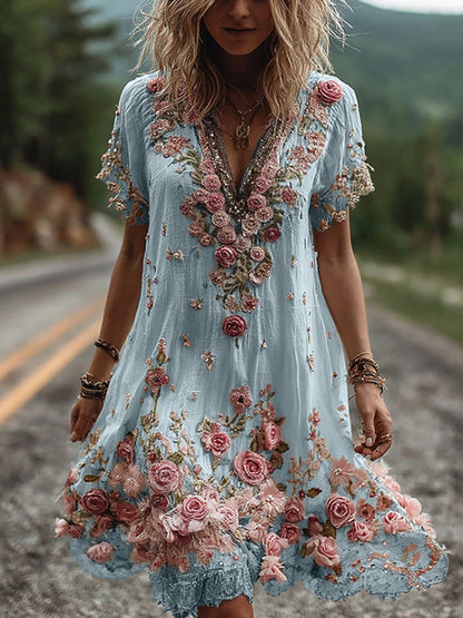 Flower | The Heirloom Embroidered V-Neck Sun Dress