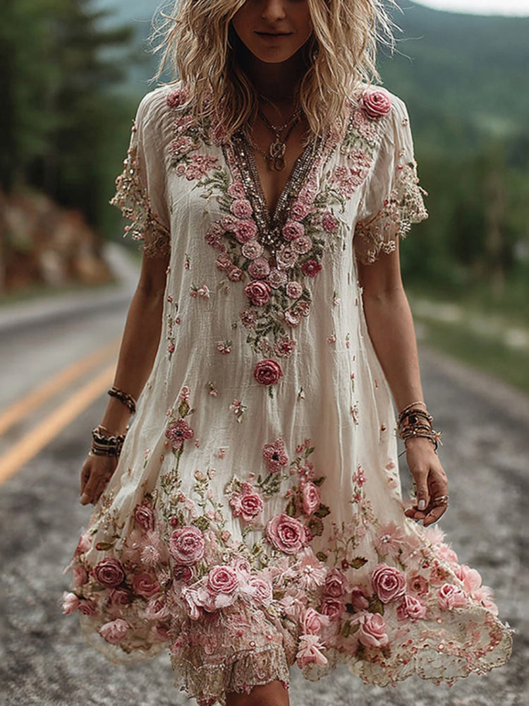 Flower | The Heirloom Embroidered V-Neck Sun Dress