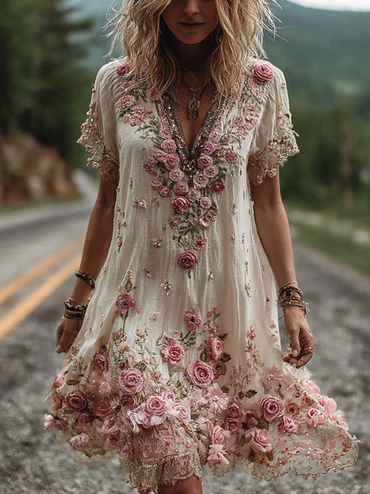 Flower | The Heirloom Embroidered V-Neck Sun Dress