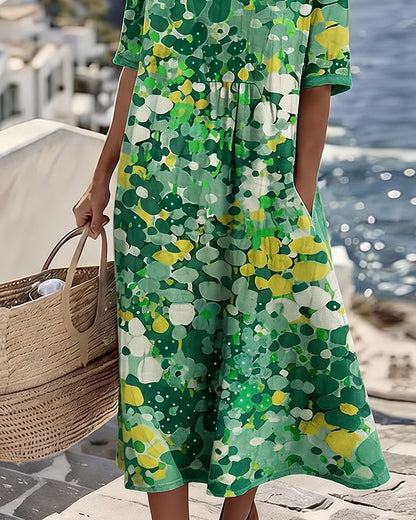 Elena | The Romantic Breezy Floral A-Line Midi Dress