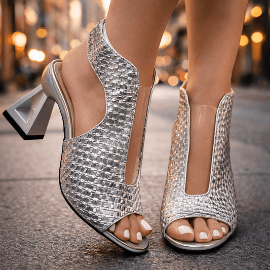 Zoe | The Prismatic Geo-Heel Braided Slide