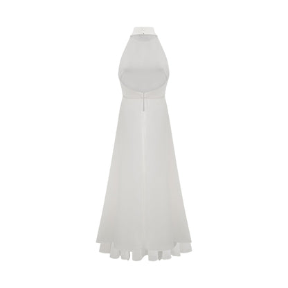 Ines | The Halterneck Layered Open-Back Maxi Dress