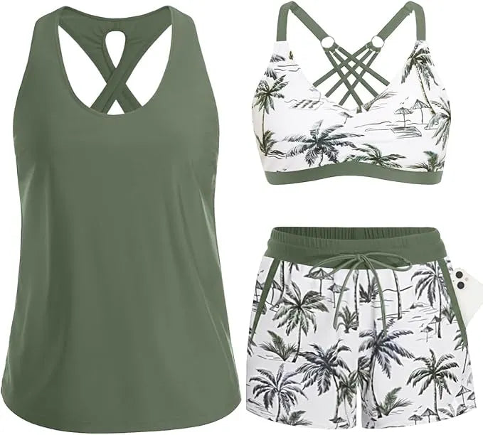 Amy | The Tri-Component Modular Active-Utility Tankini Set
