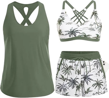 Amy | The Tri-Component Modular Active-Utility Tankini Set