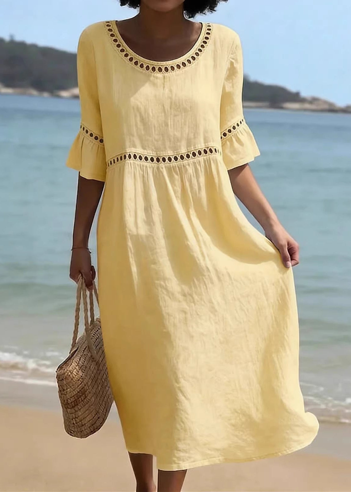 Lena | The Romantic Lace-Trimmed Bohemian Breeze Dress