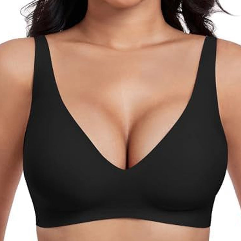 Char | The Deep-V Leopard-Plush Underwire-Free Bralette