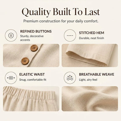 Casy | The Rustic-Detailed Buttoned Two-Piece Set