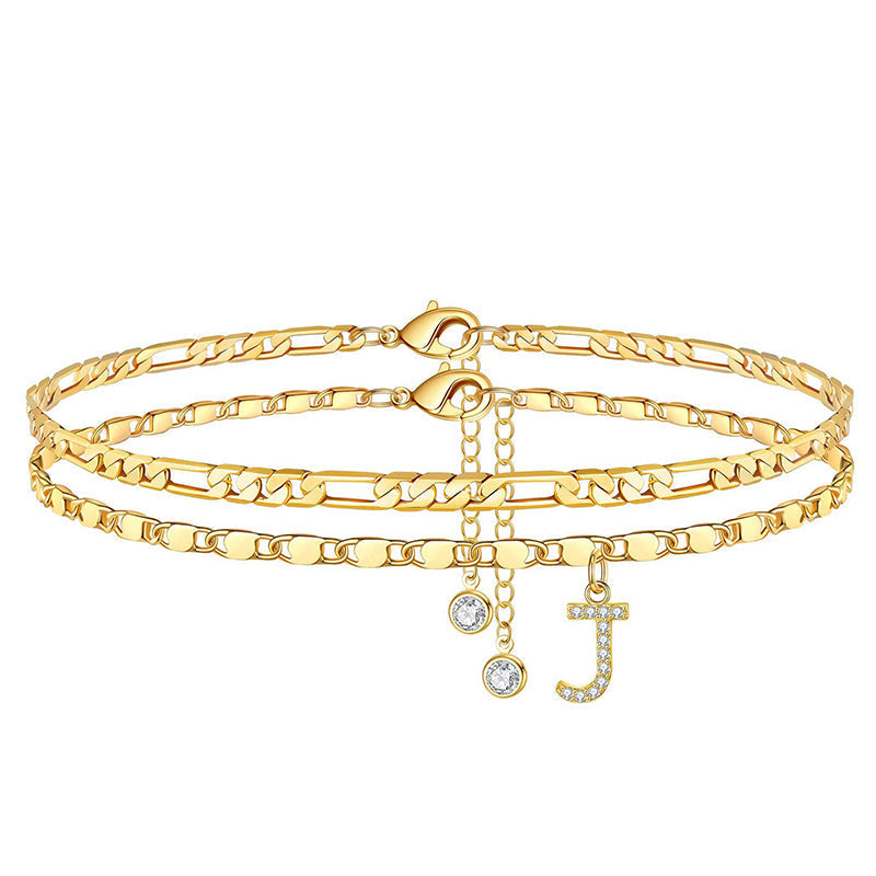 Gold | The Multi-Strand Shimmering Cubic Zirconia Anklet