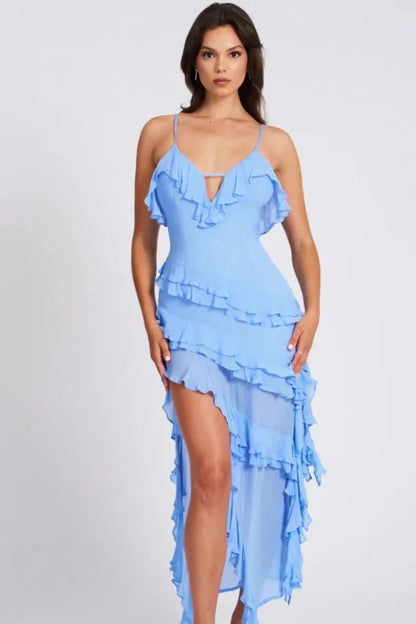 Aiah | The Asymmetrical Cascading Ruffled Party Dress