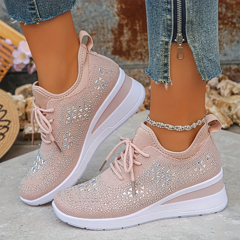 Owen | The Podiatric Cushion-Wedge Rhinestone Sneaker