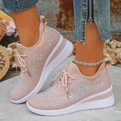 Owen | The Podiatric Cushion-Wedge Rhinestone Sneaker