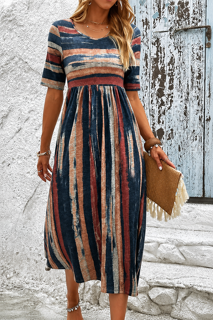 Marloes | The Tummy-Smoothing Striped Midi Dress