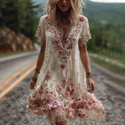 Flower | The Heirloom Embroidered V-Neck Sun Dress