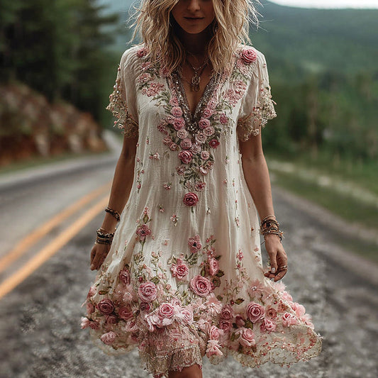 Flower | The Heirloom Embroidered V-Neck Sun Dress